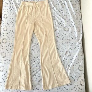 Aerie Soft Corduroy Cream Comfy Lounge FlarePants NWT